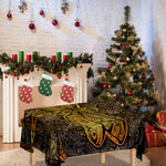 Gold Boho Dragonfly Print Tablecloth