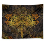 Gold Boho Dragonfly Print Tapestry