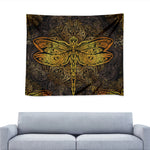 Gold Boho Dragonfly Print Tapestry