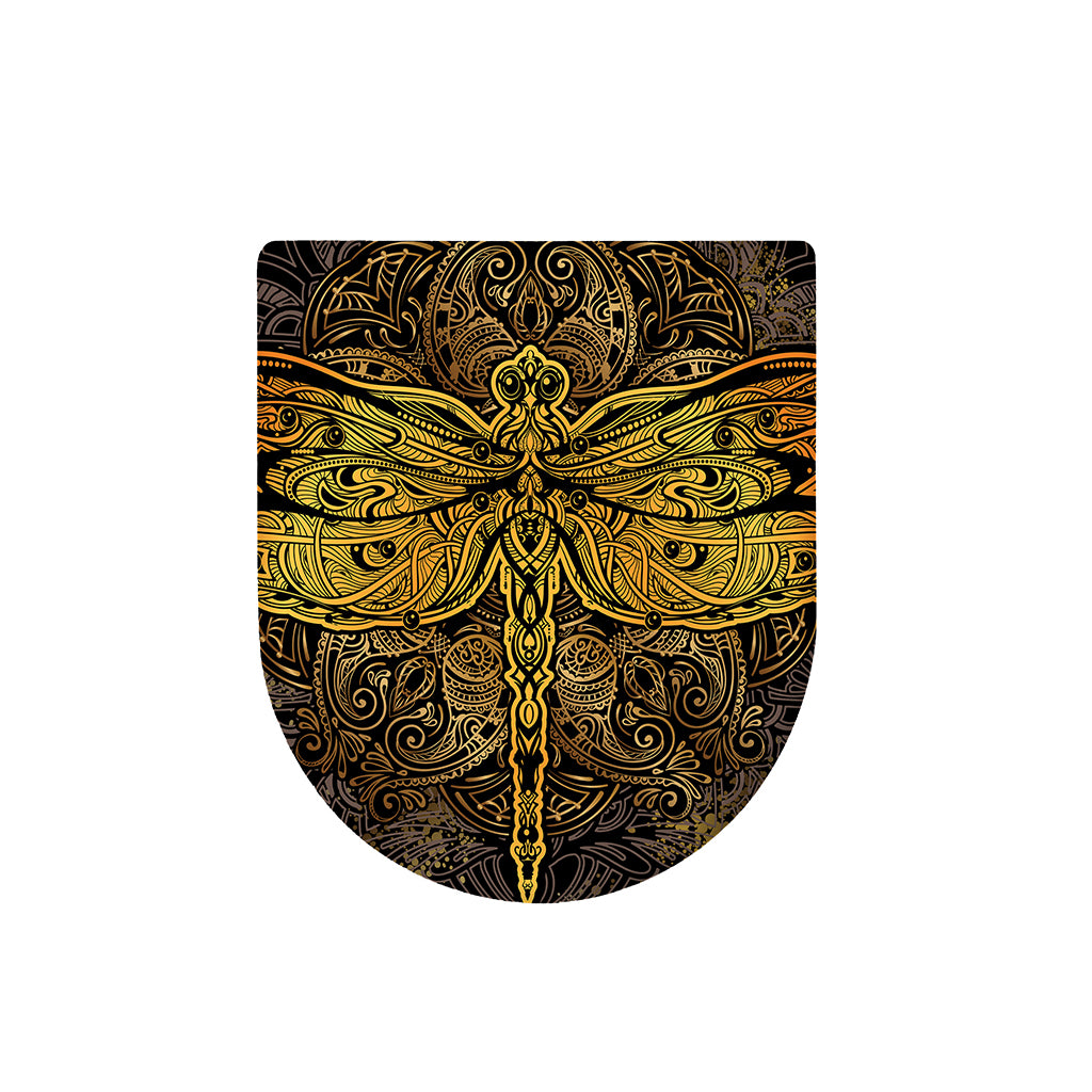 Gold Boho Dragonfly Print Toilet Lid Cover