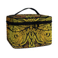 Gold Boho Dragonfly Print Travel Makeup Bag