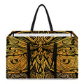 Gold Boho Dragonfly Print Utility Tote Bag