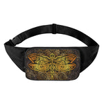 Gold Boho Dragonfly Print Waist Bag