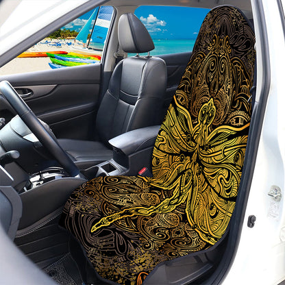 Gold Boho Dragonfly Print Waterproof Car Seat Cover