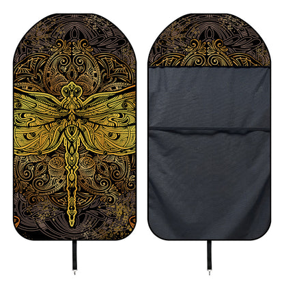 Gold Boho Dragonfly Print Waterproof Car Seat Cover