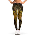 Gold Boho Dragonfly Print Women's Leggings
