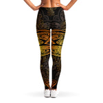 Gold Boho Dragonfly Print Women's Leggings