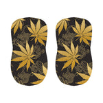 Gold Cannabis Leaf Pattern Print Bar Stool Covers