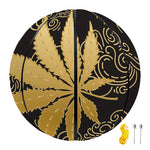 Gold Cannabis Leaf Pattern Print Basketball