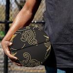 Gold Cannabis Leaf Pattern Print Basketball
