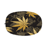 Gold Cannabis Leaf Pattern Print Car Side Mirror Covers