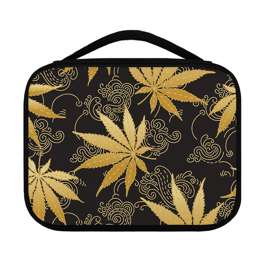 Gold Cannabis Leaf Pattern Print Classic Bible Case