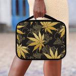 Gold Cannabis Leaf Pattern Print Classic Bible Case