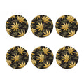 Gold Cannabis Leaf Pattern Print Coaster Set