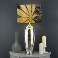 Gold Cannabis Leaf Pattern Print Drum Lamp Shade