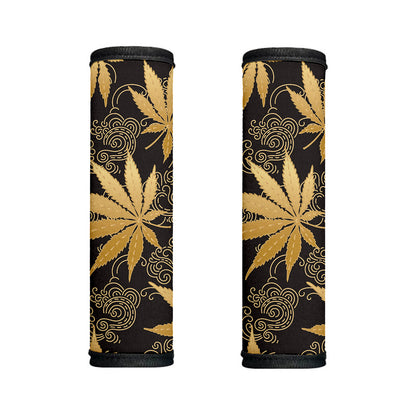 Gold Cannabis Leaf Pattern Print Handle Covers