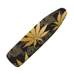 Gold Cannabis Leaf Pattern Print Ironing Board Cover