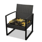 Gold Cannabis Leaf Pattern Print Outdoor Seat Cushion Cover
