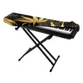 Gold Cannabis Leaf Pattern Print Piano Keyboard Cover