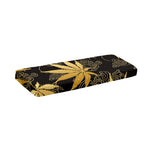 Gold Cannabis Leaf Pattern Print Piano Keyboard Cover