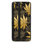 Gold Cannabis Leaf Pattern Print Refrigerator Handle Covers