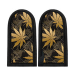 Gold Cannabis Leaf Pattern Print Skillet Handle Cover