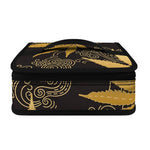 Gold Cannabis Leaf Pattern Print Small Lunch Bag