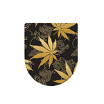 Gold Cannabis Leaf Pattern Print Toilet Lid Cover