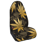 Gold Cannabis Leaf Pattern Print Waterproof Car Seat Cover