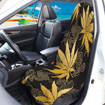 Gold Cannabis Leaf Pattern Print Waterproof Car Seat Cover
