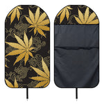 Gold Cannabis Leaf Pattern Print Waterproof Car Seat Cover