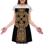 Gold Celtic Knot Cross Print Adjustable Apron