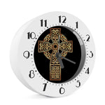 Gold Celtic Knot Cross Print Alarm Clock