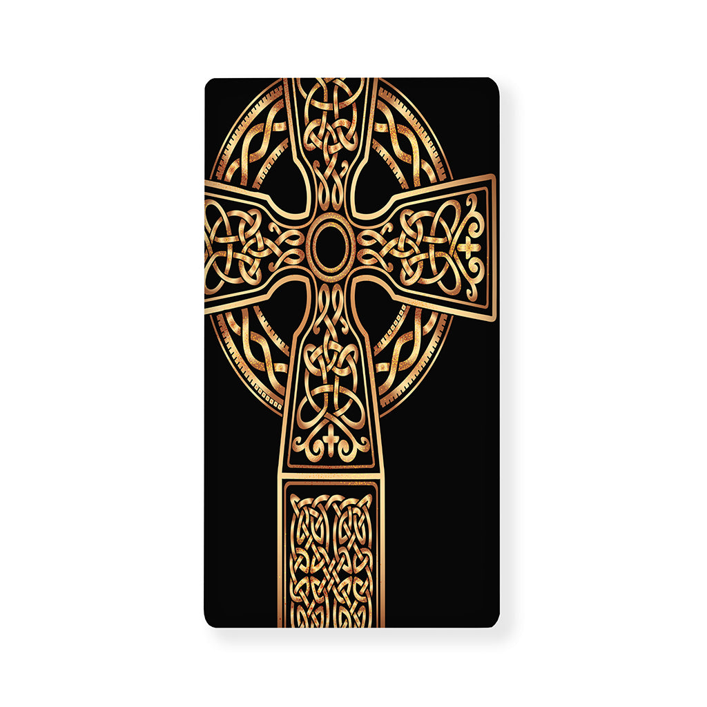 Gold Celtic Knot Cross Print Baby Crib Sheet