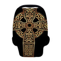 Gold Celtic Knot Cross Print Baby Seat Cover