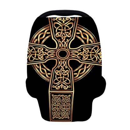 Gold Celtic Knot Cross Print Baby Seat Cover