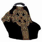 Gold Celtic Knot Cross Print Baby Seat Cover