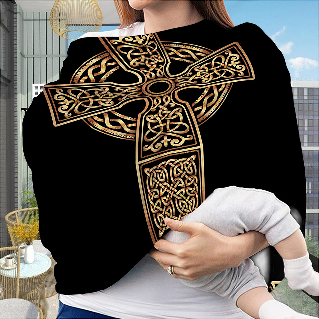Gold Celtic Knot Cross Print Baby Seat Cover