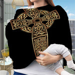 Gold Celtic Knot Cross Print Baby Seat Cover
