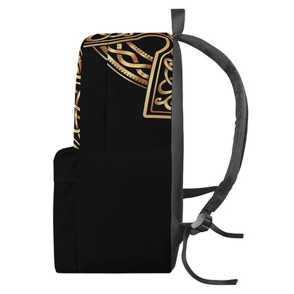 Gold Celtic Knot Cross Print Backpack