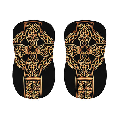 Gold Celtic Knot Cross Print Bar Stool Covers