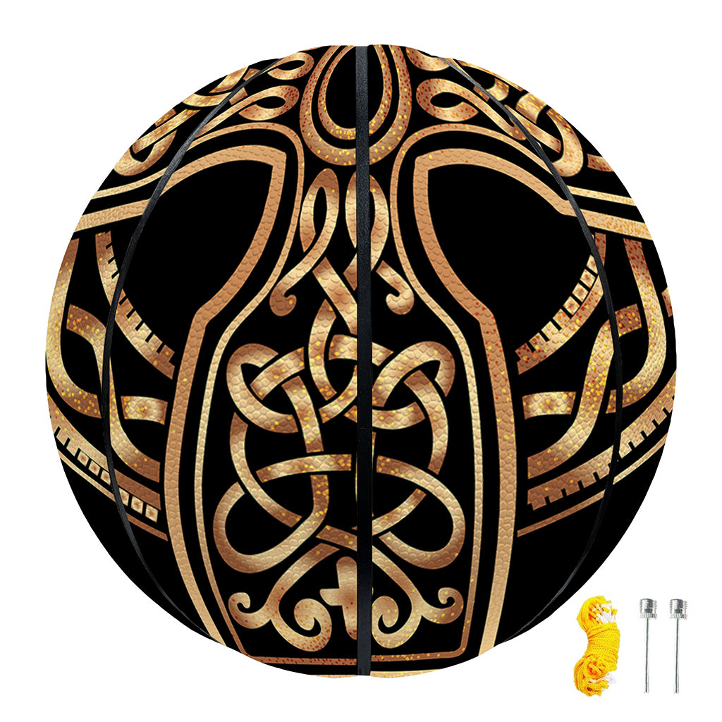 Gold Celtic Knot Cross Print Basketball
