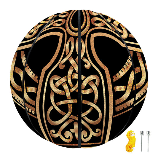 Gold Celtic Knot Cross Print Basketball