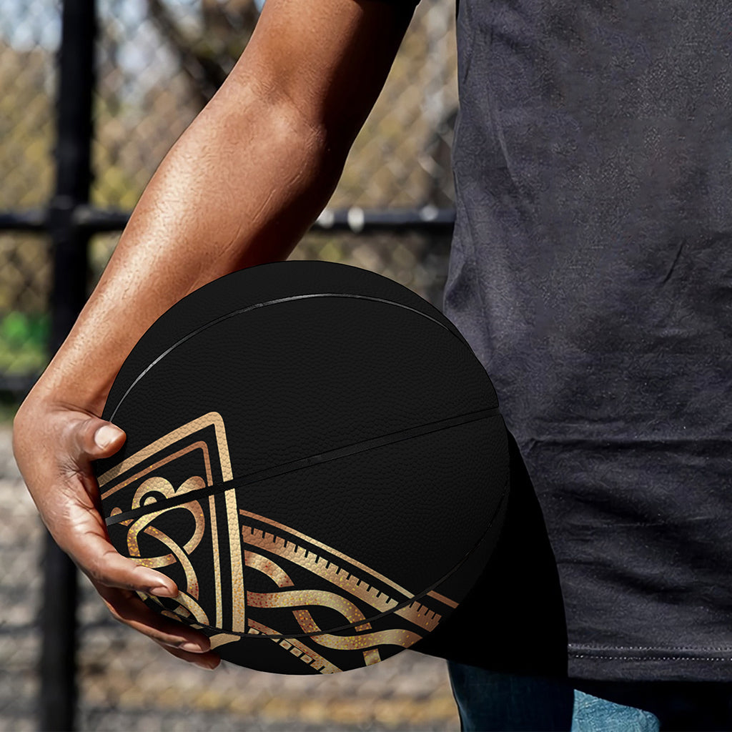 Gold Celtic Knot Cross Print Basketball