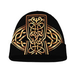 Gold Celtic Knot Cross Print Beanie