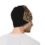 Gold Celtic Knot Cross Print Beanie