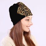Gold Celtic Knot Cross Print Beanie