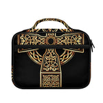 Gold Celtic Knot Cross Print Briefcase Bible Bag