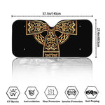 Gold Celtic Knot Cross Print Car Windshield Sun Shade