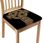 Gold Celtic Knot Cross Print Chair Cushion Cover